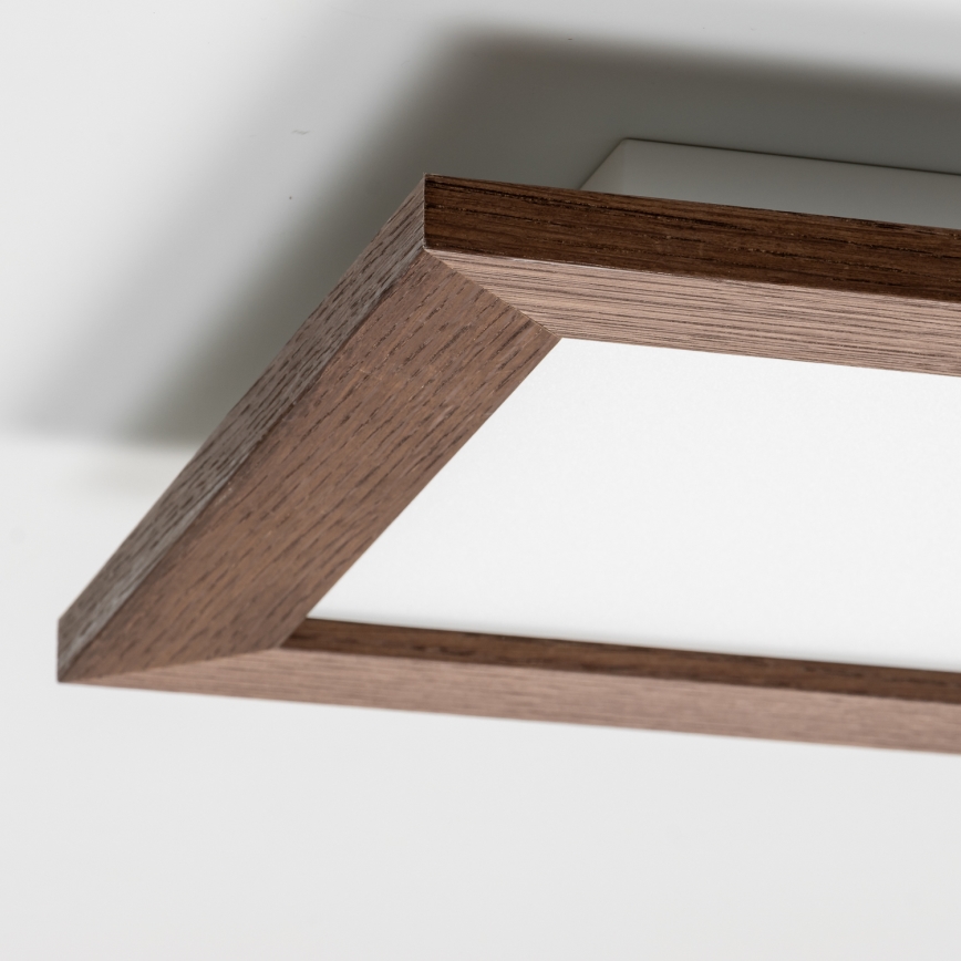 Eglo - LED RGBW dimbaar opbouwpaneel SALOBRENA-C WOOD LED/16W/230V 2700-6500K 34x34 cm donkerbruin + afstandsbediening