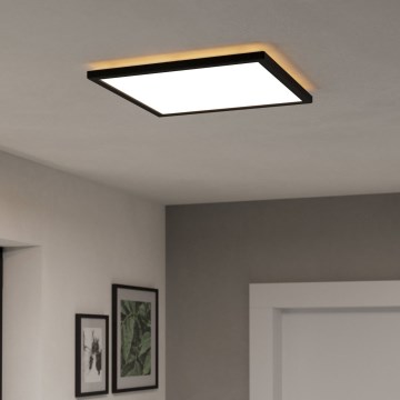 Eglo - LED RGBW Dimbare badkamer plafondlamp LED/17,6W/230V 2700-6500K 39x39 cm IP44 zwart ZigBee