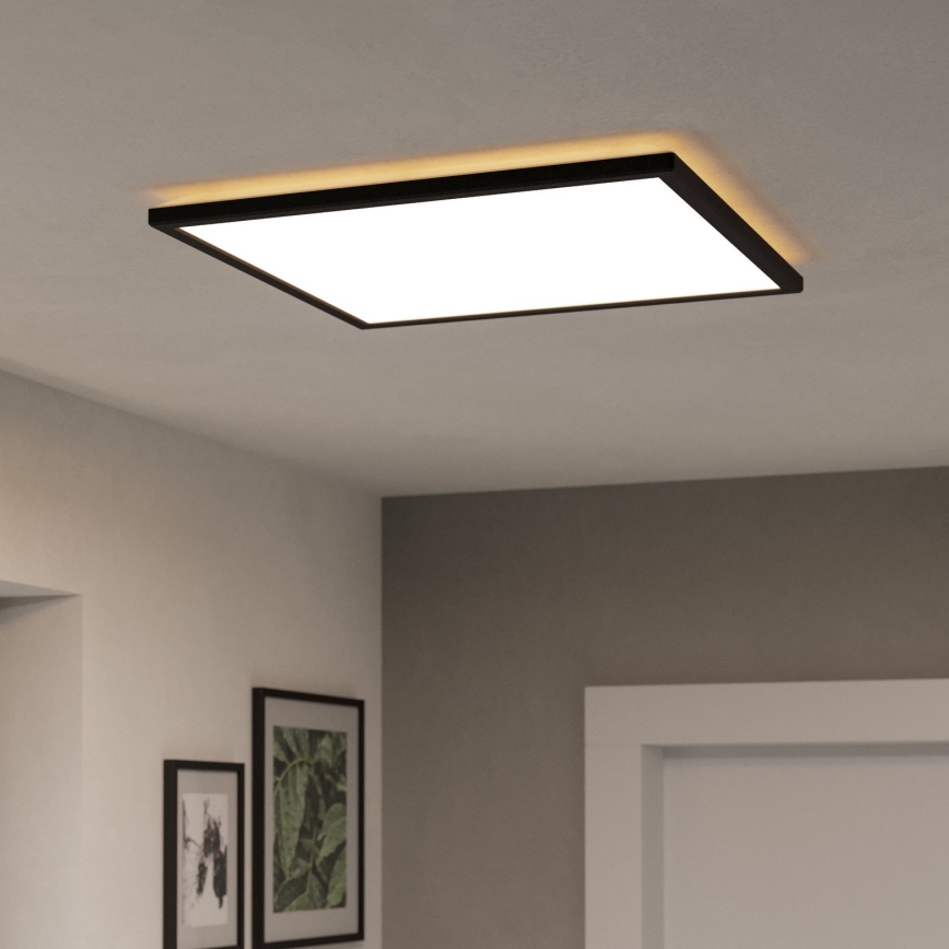 Eglo - LED RGBW Dimbare badkamer plafondlamp LED/17W/230V 2700-6500K 50x50cm IP44 zwart ZigBee