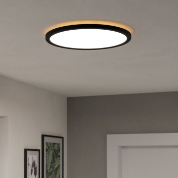 Eglo - LED RGBW Dimbare badkamer plafondlamp LED/18,5W/230V 2700-6500K pr.38,9cm IP44 zwart ZigBee