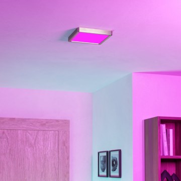 Eglo - LED RGBW dimbare badkamerplafondlamp LED/10,5W/230V 2700-6500K 22x22 cm IP44 mat chroom