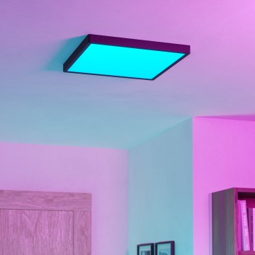 Eglo - LED RGBW dimbare badkamerplafondlamp LED/17,8W/230V 2700-6500K 39x39 cm IP44 zwart