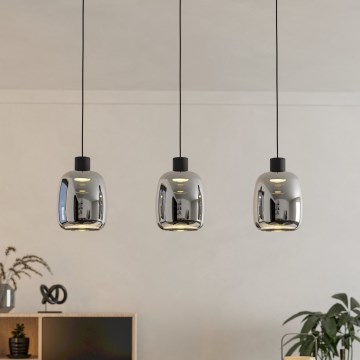 Eglo - LED RGBW Dimbare hanglamp aan een koord 3xLED/3,7W/230V 2700-6500K grijs