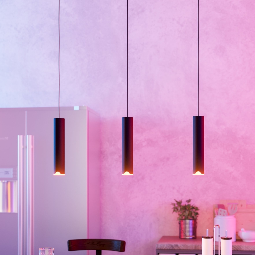 Eglo - LED RGBW Dimbare hanglamp aan een koord 3xLED/3,7W/230V 2700-6500K zwart