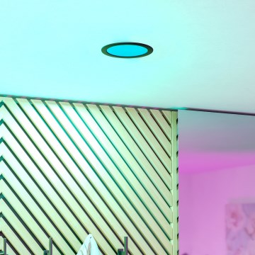 Eglo - LED RGBW dimbare inbouwspot voor badkamer LED/9,5W/230V 2700-6500K Ø 16,8 cm IP44 zwart