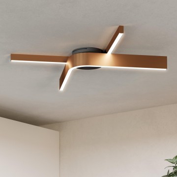 Eglo - LED RGBW dimbare plafondlamp 2xLED/18W/230V 2700-6500K koper/zwart