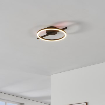 Eglo - LED RGBW Dimbare plafondlamp LED/17W/230V 2700-6500K zwart + afstandsbediening