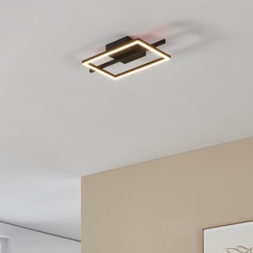 Eglo - LED RGBW Dimbare plafondlamp LED/17W/230V 2700-6500K zwart + afstandsbediening