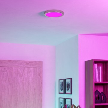 Eglo - LED RGBW dimbare plafondlamp voor badkamer LED/11,2W/230V 2700-6500K Ø 21,1 cm IP44 mat chroom