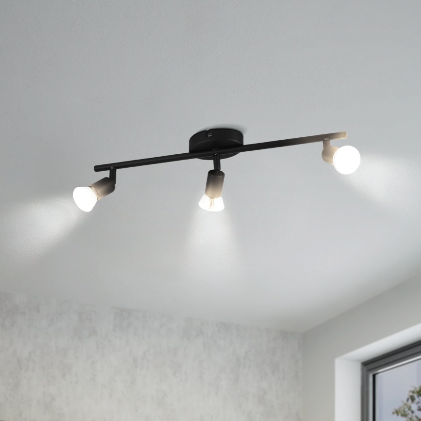 Eglo - LED Spot 3xGU10/2,8W/230V 3000K zwart