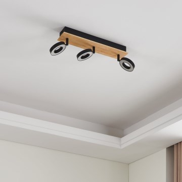 Eglo - LED-spot 3xLED/4,2W/230V zwart/bruin