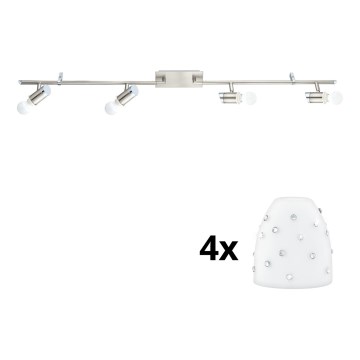 Eglo - LED spot MY CHOICE 4xE14/4W/230V  mat chroom/wit