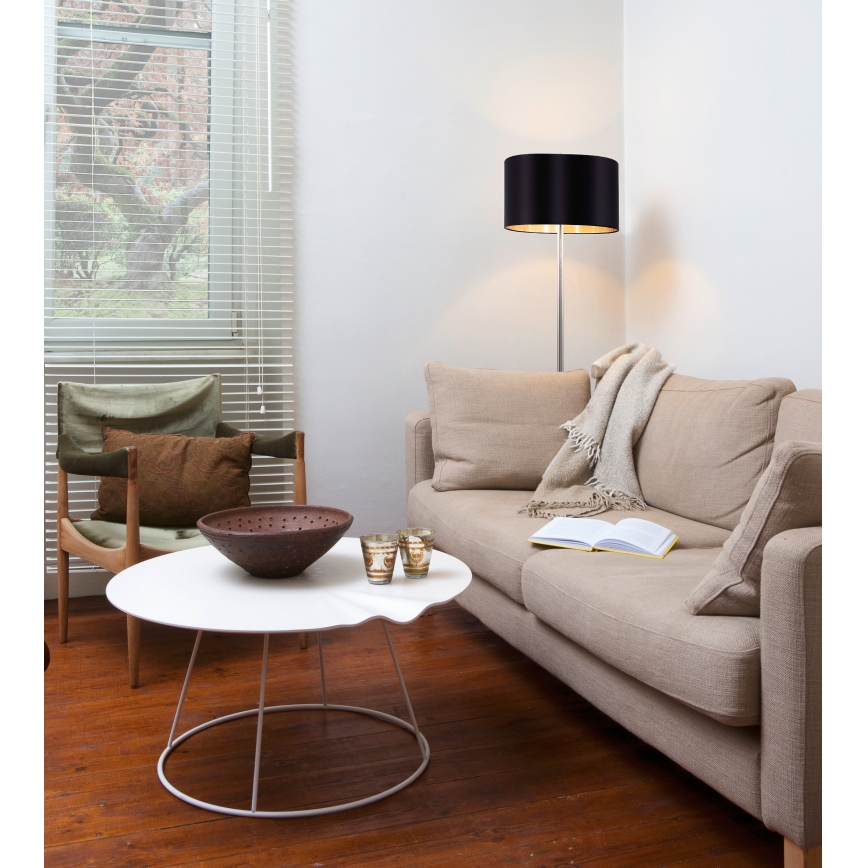 Eglo - LED  Staande Lamp TUNJA 1xE27/60W/230V mat chroom/zwart