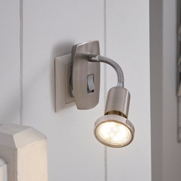 Eglo - LED stekkerlamp 1xGU10/2,8W/230V mat chroom