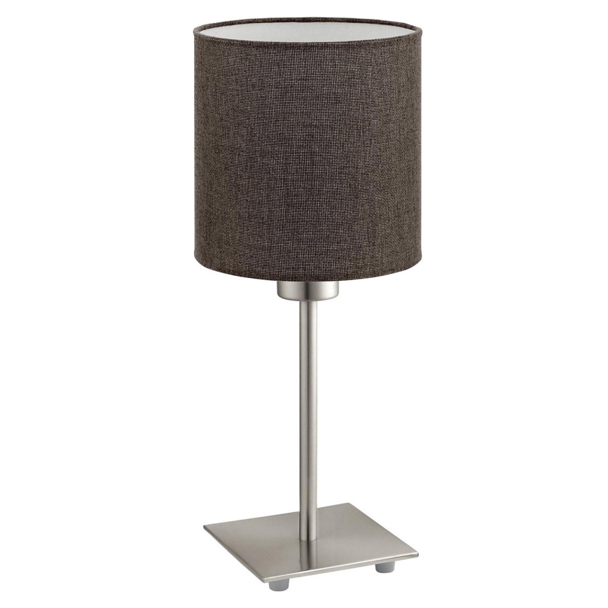 Eglo - LED Tafellamp TUNJA 1xE27/60W/230V 26,5 cm mat chroom/bruin