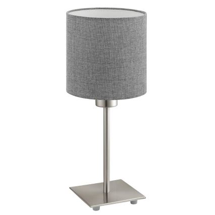 Eglo - LED Tafellamp TUNJA 1xE27/60W/230V 26,5 cm mat chroom/grijs
