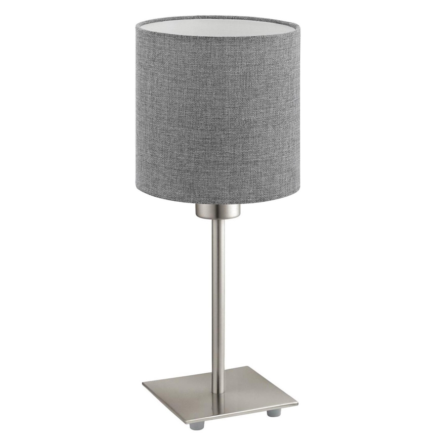 Eglo - LED Tafellamp TUNJA 1xE27/60W/230V 26,5 cm mat chroom/grijs