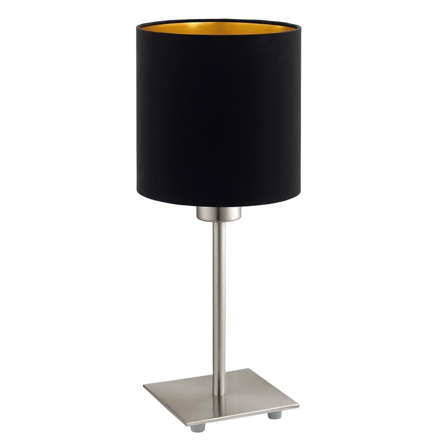 Eglo - LED Tafellamp TUNJA 1xE27/60W/230V 26,5 cm mat chroom/zwart