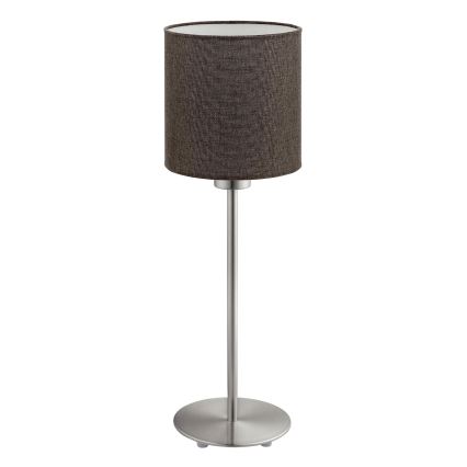 Eglo - LED  Tafellamp TUNJA 1xE27/60W/230V 38,5 cm mat chroom/bruin