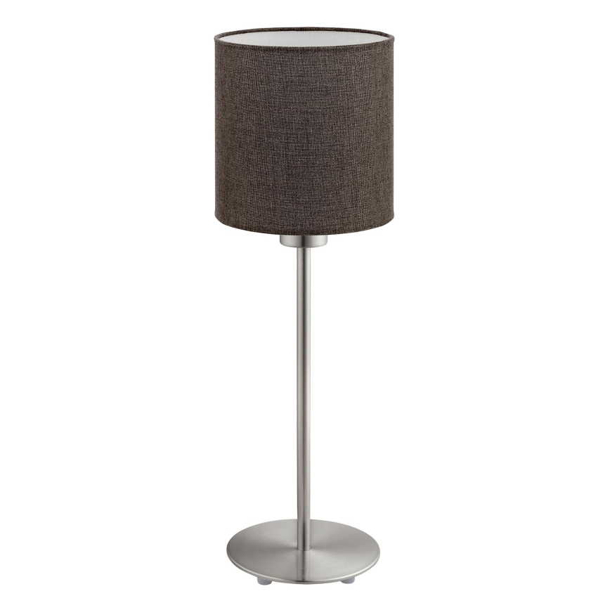 Eglo - LED  Tafellamp TUNJA 1xE27/60W/230V 38,5 cm mat chroom/bruin