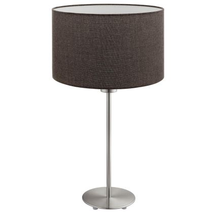 Eglo - LED  Tafellamp TUNJA 1xE27/60W/230V 38,5 cm mat chroom/bruin