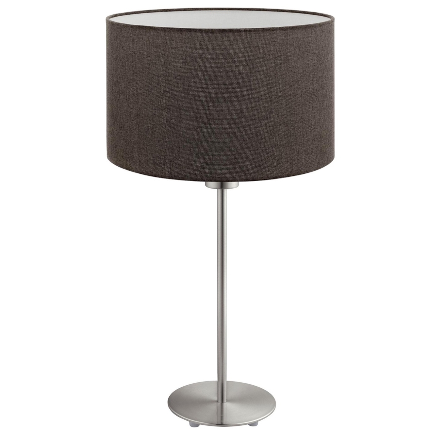 Eglo - LED  Tafellamp TUNJA 1xE27/60W/230V 38,5 cm mat chroom/bruin