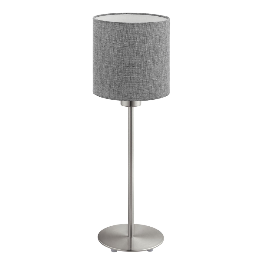 Eglo - LED Tafellamp TUNJA 1xE27/60W/230V 38,5 cm mat chroom/grijs