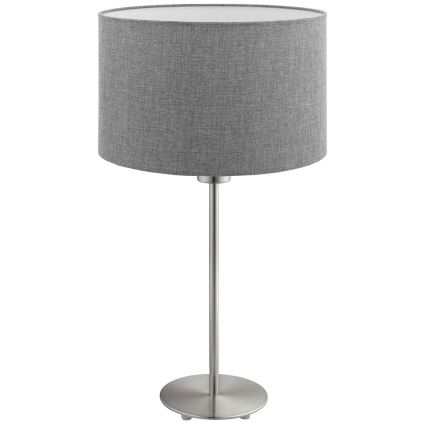 Eglo - LED  Tafellamp TUNJA 1xE27/60W/230V 38,5 cm mat chroom/grijs