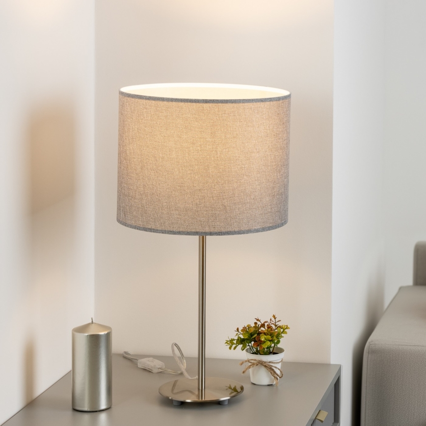 Eglo - LED  Tafellamp TUNJA 1xE27/60W/230V 38,5 cm mat chroom/grijs