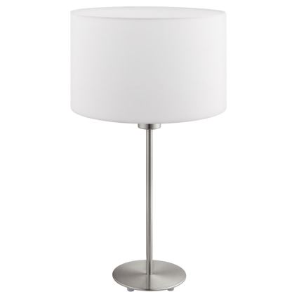 Eglo - LED  Tafellamp TUNJA 1xE27/60W/230V 38,5 cm mat chroom/wit