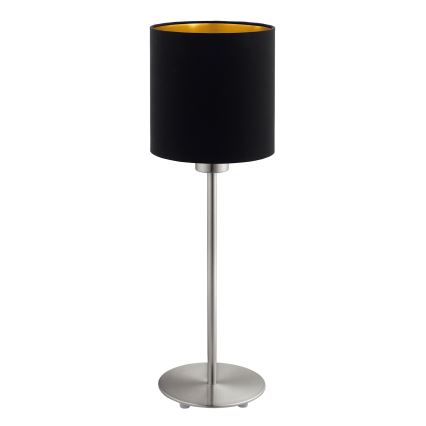 Eglo - LED Tafellamp TUNJA 1xE27/60W/230V 38,5 cm mat chroom/zwart