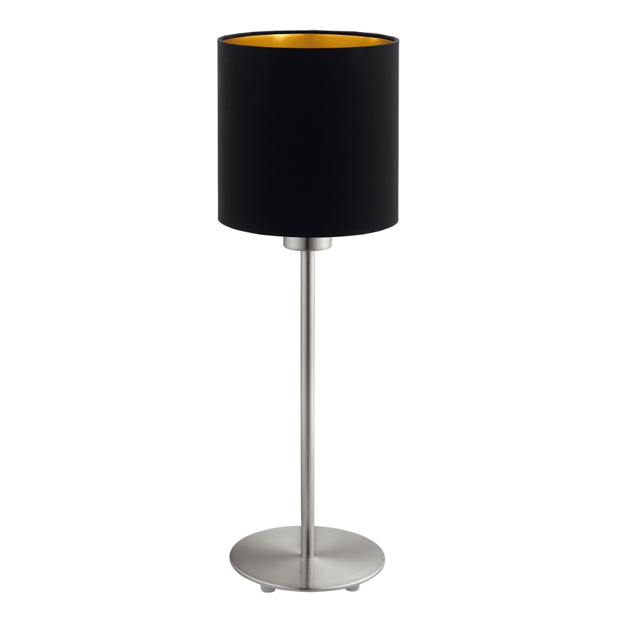 Eglo - LED Tafellamp TUNJA 1xE27/60W/230V 38,5 cm mat chroom/zwart