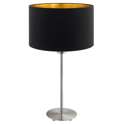 Eglo - LED  Tafellamp TUNJA 1xE27/60W/230V 38,5 cm mat chroom/zwart
