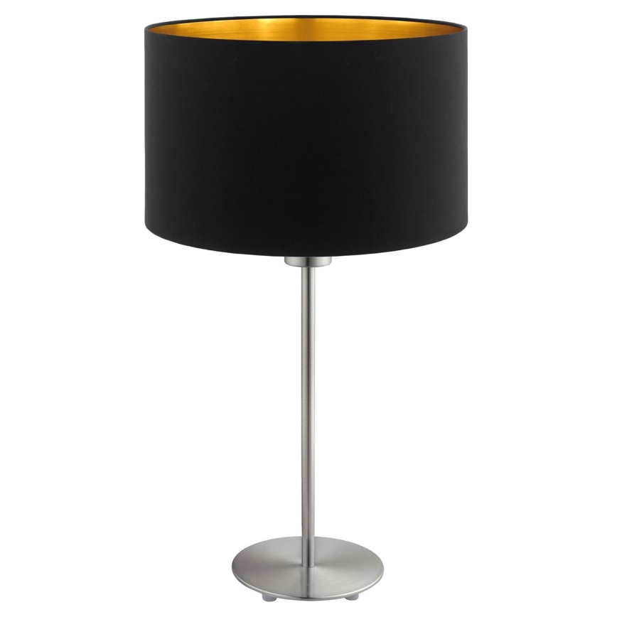 Eglo - LED  Tafellamp TUNJA 1xE27/60W/230V 38,5 cm mat chroom/zwart
