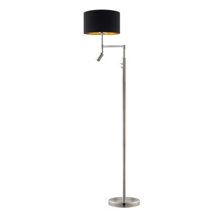 Eglo - LED-vloerlamp TUNJA 1xE27/60W/230V + LED/2,1W pr. 38 cm mat chroom/zwart