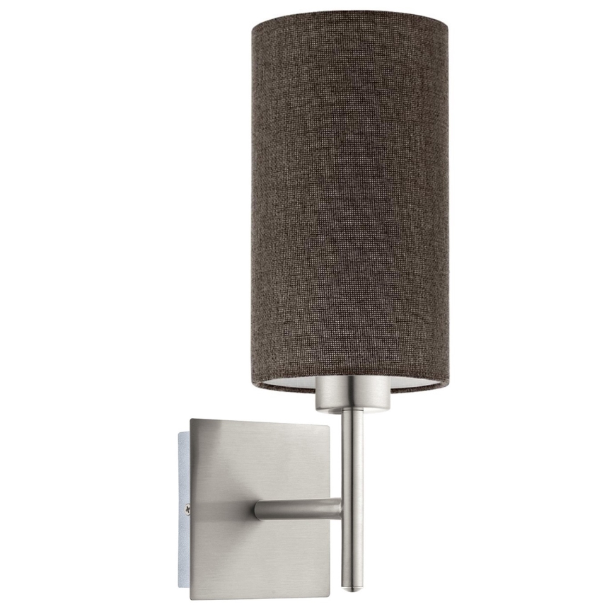 Eglo - LED wand verlichting TUNJA 1xE27/60W/230V mat chroom/bruin