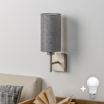 Eglo - LED wand verlichting TUNJA 1xE27/60W/230V mat chroom/grijs