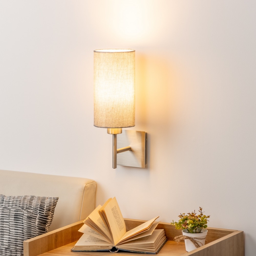 Eglo - LED wand verlichting TUNJA 1xE27/60W/230V mat chroom/grijs