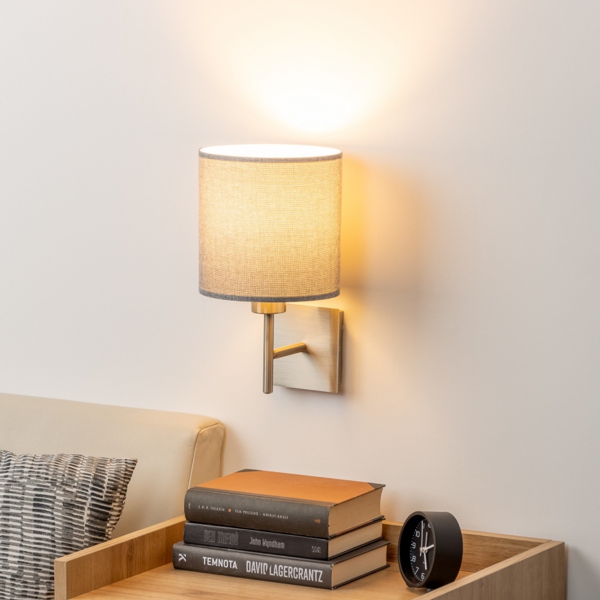 Eglo - LED wand verlichting TUNJA 1xE27/60W/230V mat chroom/grijs