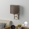 Eglo - LED Wandlamp TUNJA 1xE27/60W/230V mat chroom/bruin
