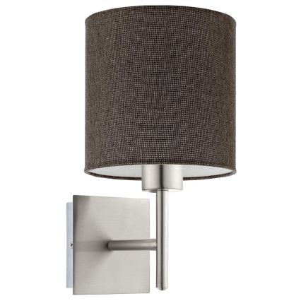 Eglo - LED Wandlamp TUNJA 1xE27/60W/230V mat chroom/bruin