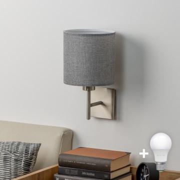 Eglo - LED Wandlamp TUNJA 1xE27/60W/230V mat chroom/grijs