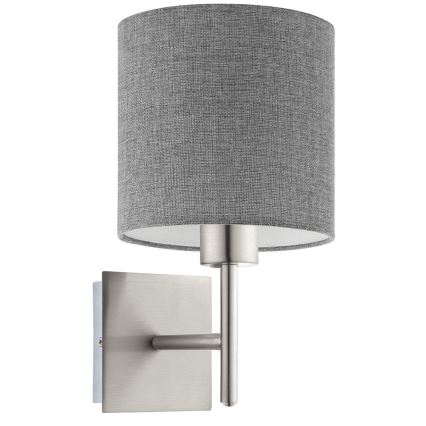 Eglo - LED Wandlamp TUNJA 1xE27/60W/230V mat chroom/grijs