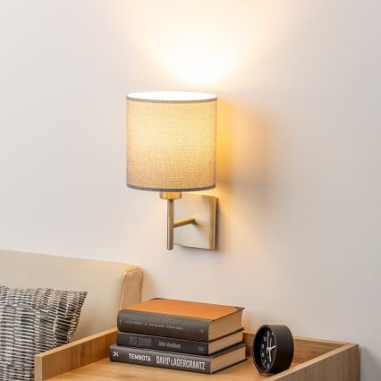 Eglo - LED Wandlamp TUNJA 1xE27/60W/230V mat chroom/grijs