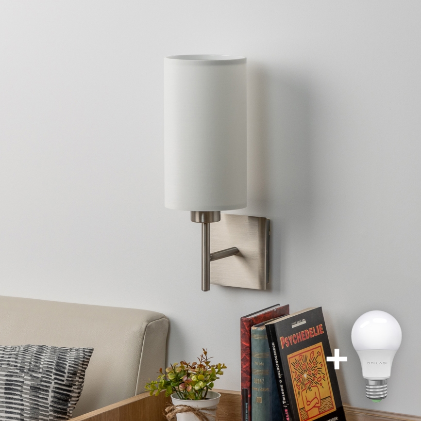 Eglo - LED Wandlamp TUNJA 1xE27/60W/230V mat chroom/wit