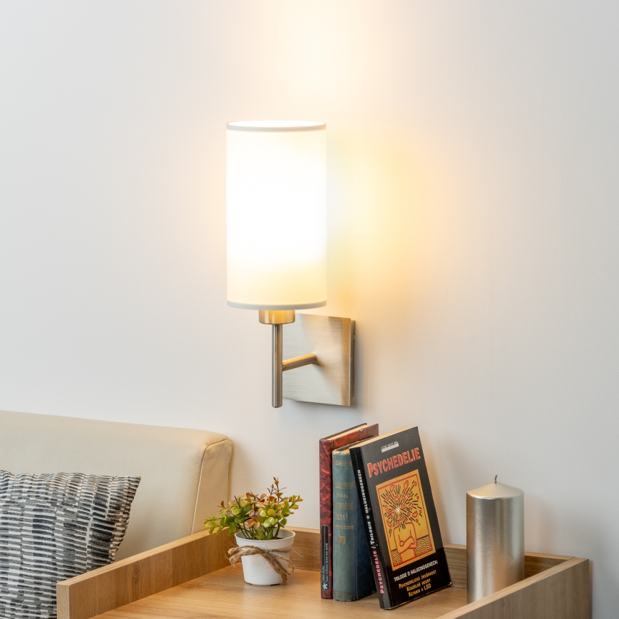 Eglo - LED Wandlamp TUNJA 1xE27/60W/230V mat chroom/wit