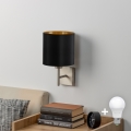 Eglo - LED Wandlamp TUNJA 1xE27/60W/230V mat chroom/zwart