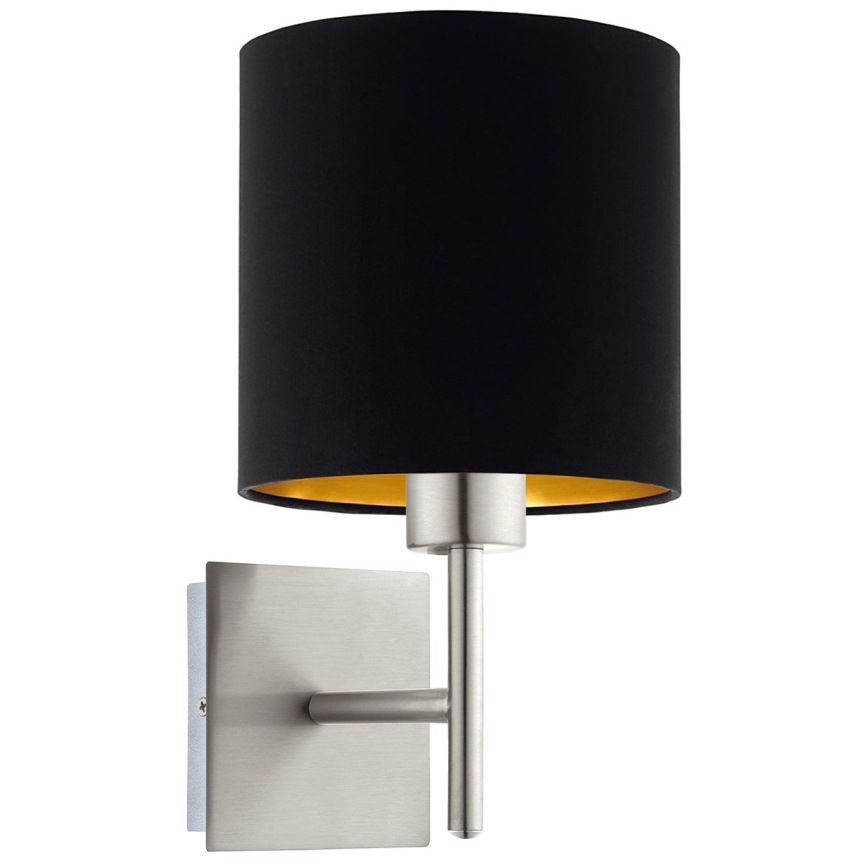 Eglo - LED Wandlamp TUNJA 1xE27/60W/230V mat chroom/zwart