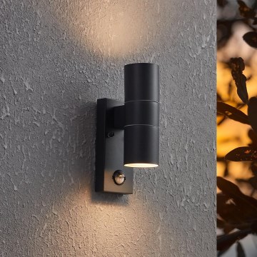 Eglo - LED Wandlamp voor buiten met sensor 2xGU10/3W/230V IP44