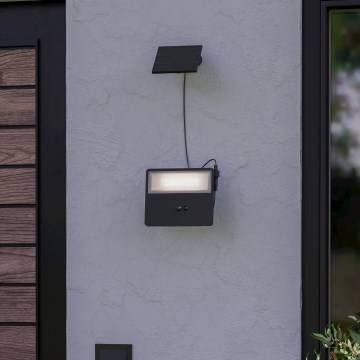 Eglo - LED zonne-wandlamp met sensor LED/8,7W/3,7V 3600 mAh IP44 zwart